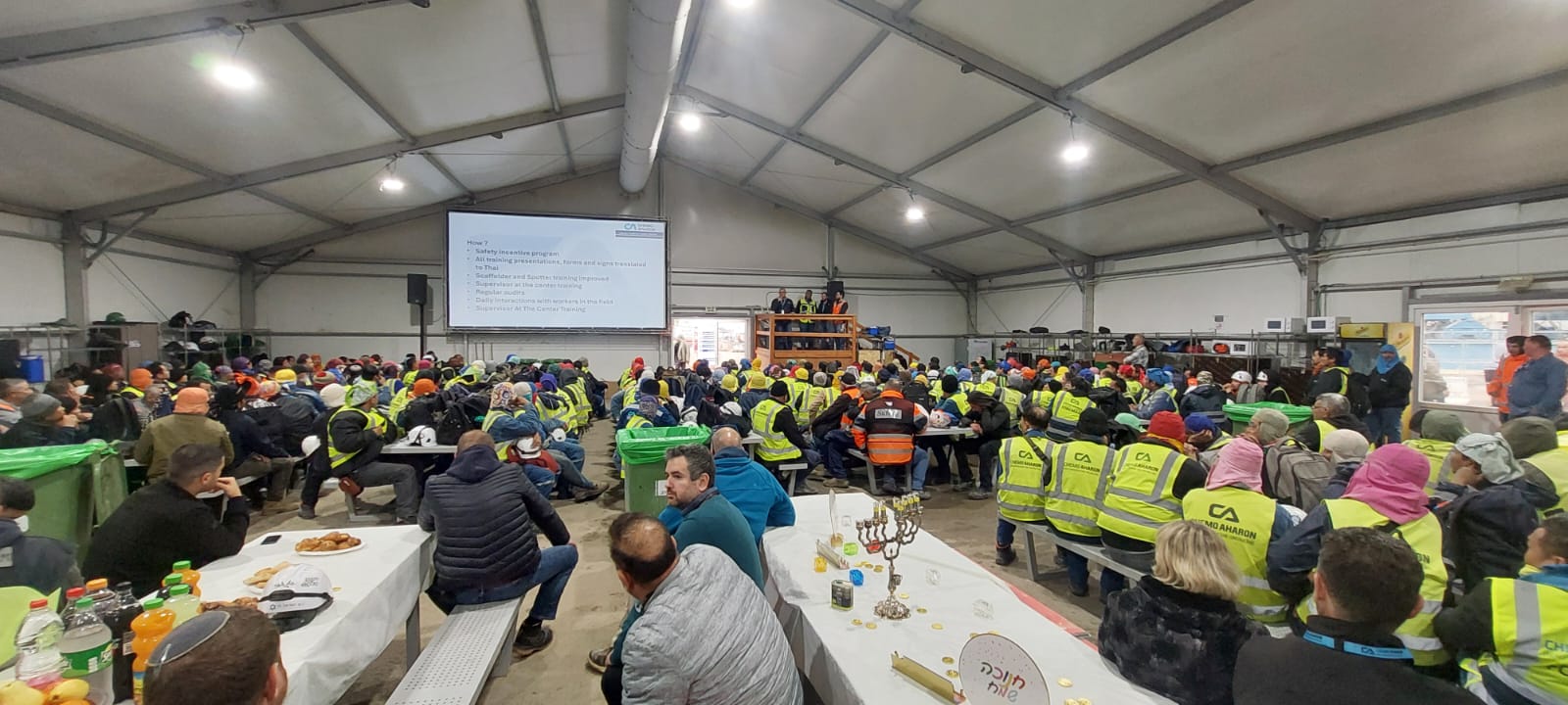 Company-wide safety event with hundreds of workers
